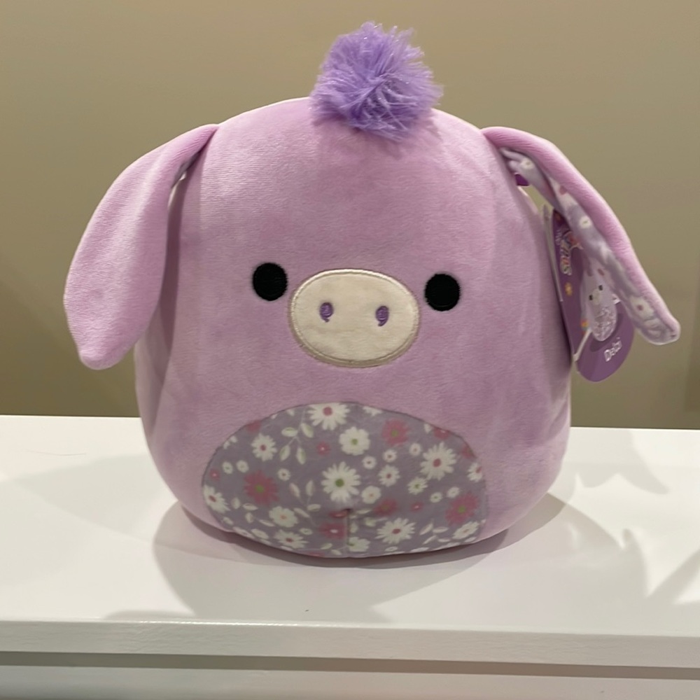 NWT 8” Delzi the Donkey with Floral Belly Easter Squishmallow